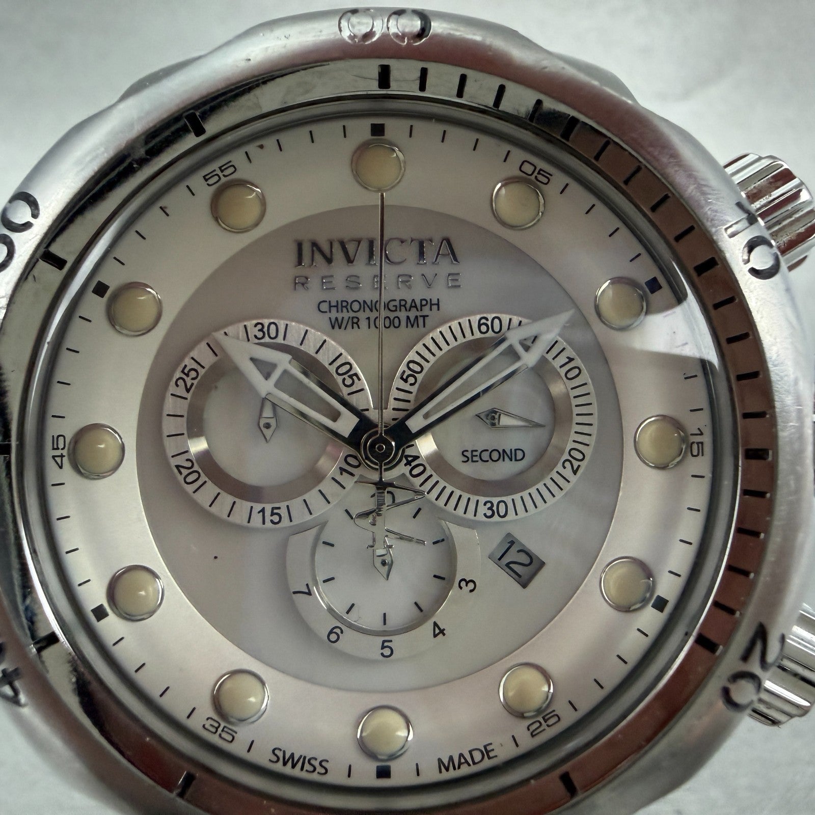 Invicta Reserve Venom Chrono Watch Men 51mm MOP Dial Steel Date 13912 New Batt1