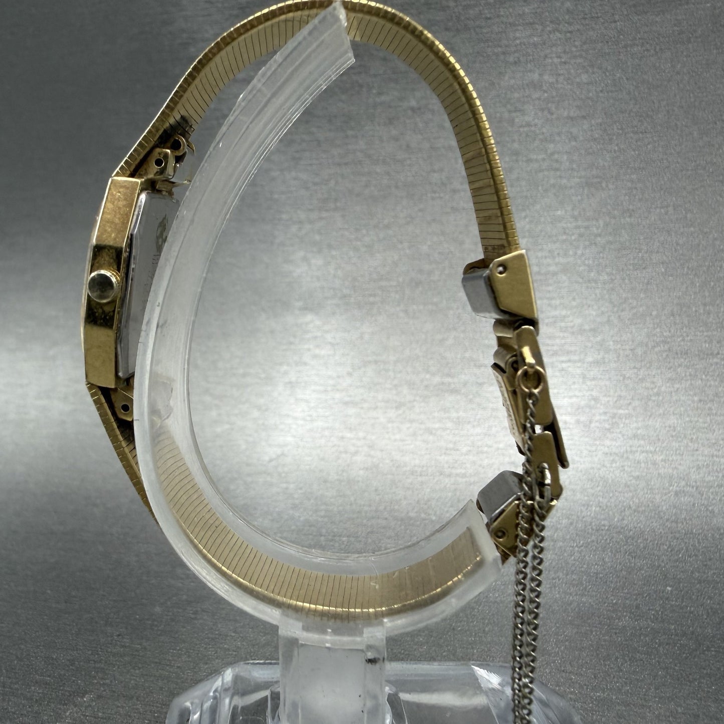 Seiko Watch Women 18mm Gold Dial Gold Tone Octagon 2C20-5840 New Battery VTG NMP6