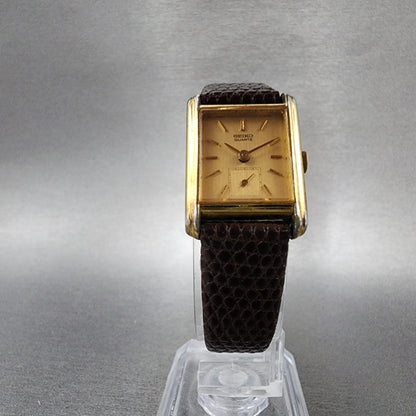 Seiko Tank Watch Women 18mm Gold Dial Gold Tone Small Seconds 14285160 New Batt5
