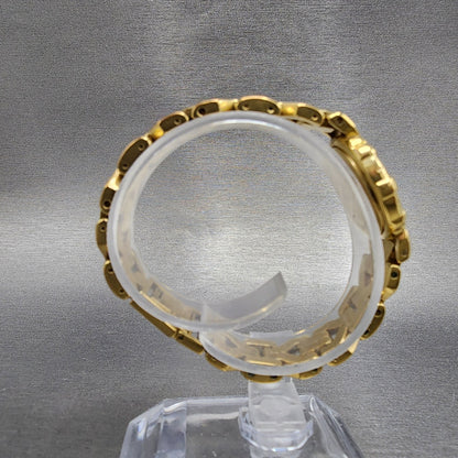 Raymond Weil Watch Women 24mm Black Dial Gold Plated Round 3747 New Battery8