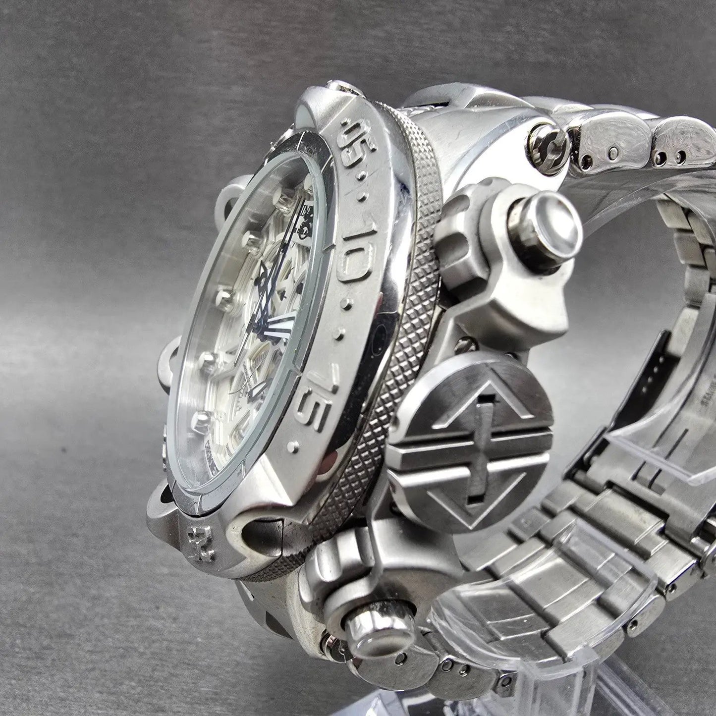 Invicta Sub Aqua Chronograph Watch Men 50mm White Dial Silver Tone 12904 New Bat2