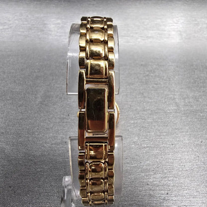 Seiko Watch Women 19mm Gold Dial Gold Tone Round V401-0289 New Battery VTG JPK7