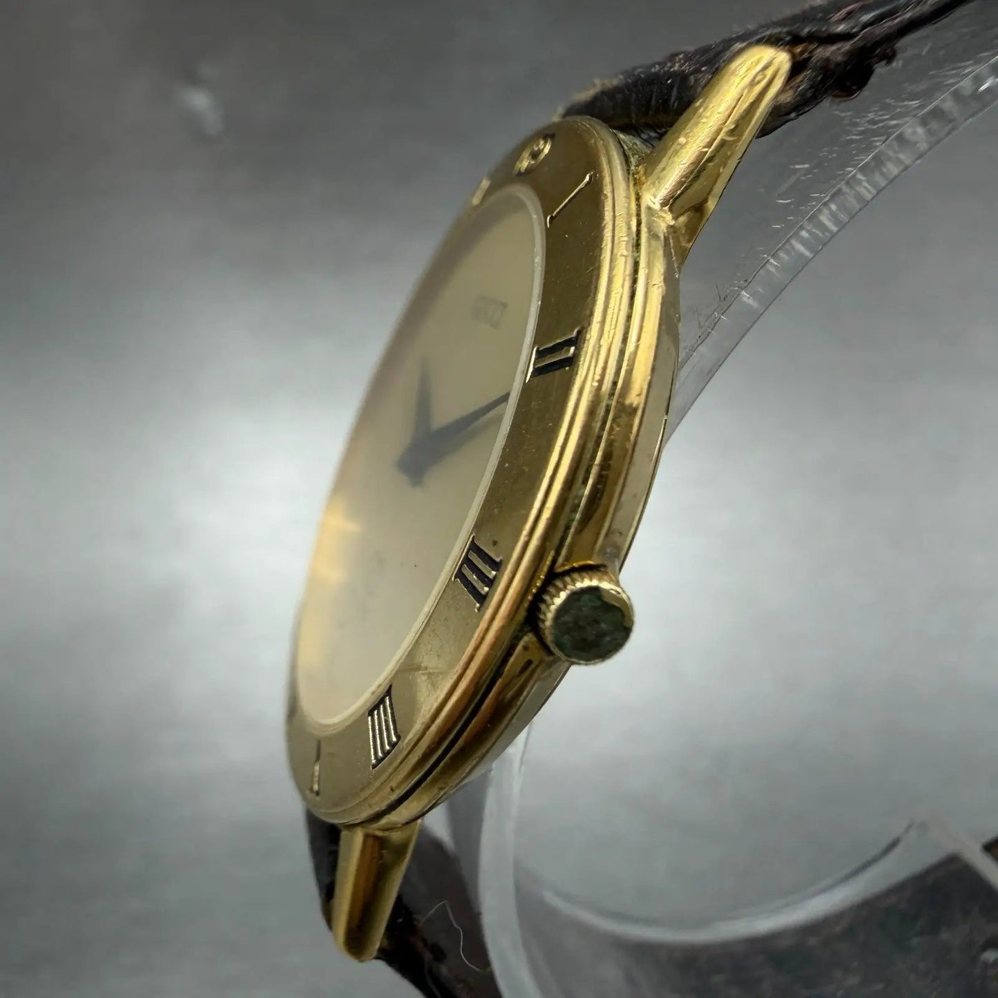 Gucci 3001M Watch Men 33mm Champagne Dial Gold plated Round New Battery VTG2