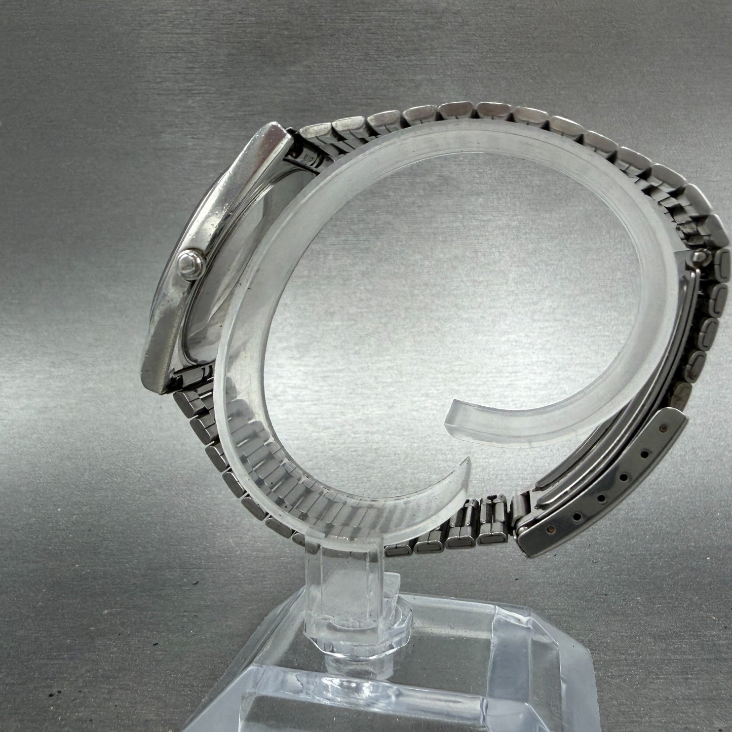 Seiko Watch Men 34mm Silver Dial Silver Tone Date Vintage 7832-5010 New Battery6