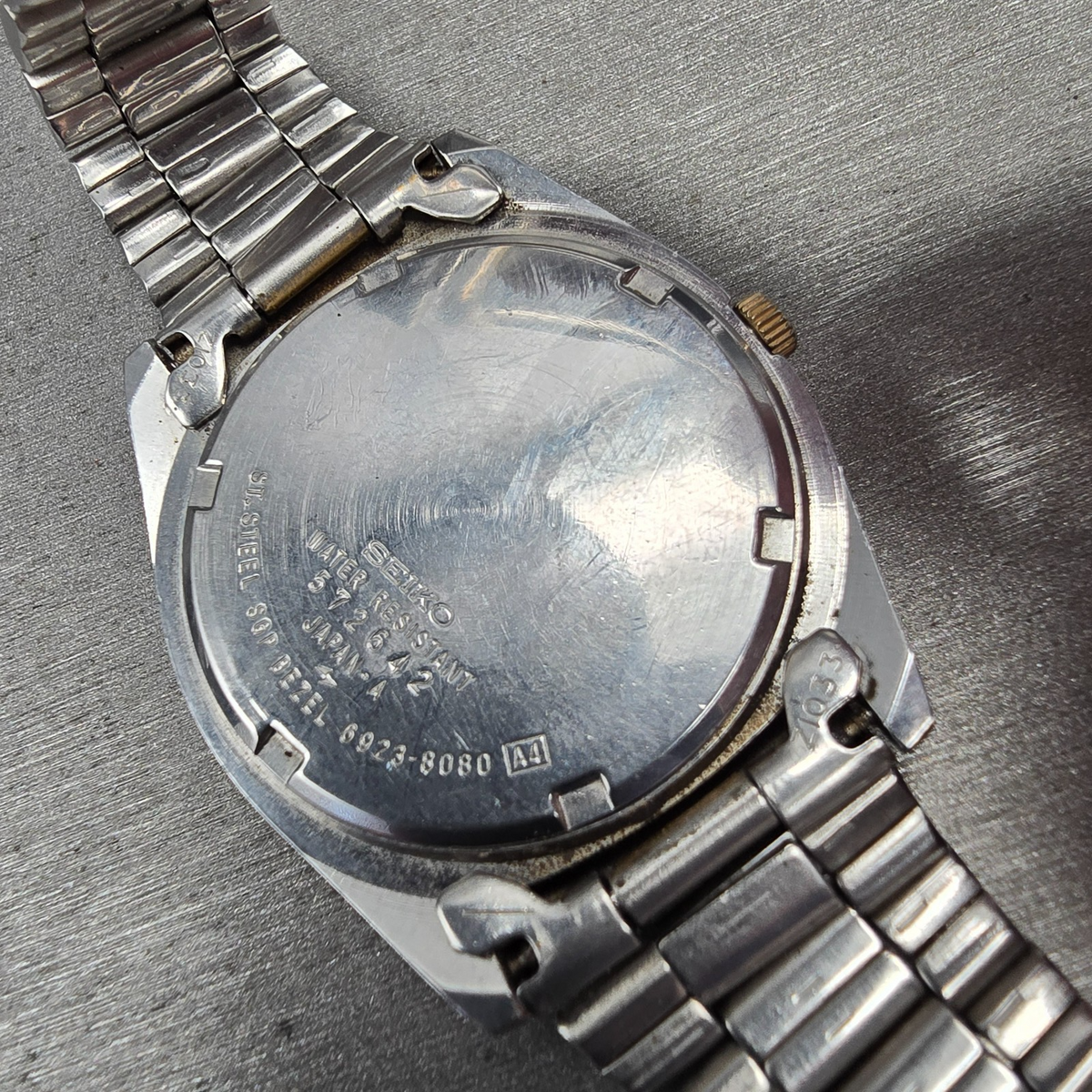 Seiko President Watch Men 35mm Silver Dial Two Tone Daydate 6923-8080 New Batt10