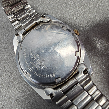 Seiko President Watch Men 35mm Silver Dial Two Tone Daydate 6923-8080 New Batt10