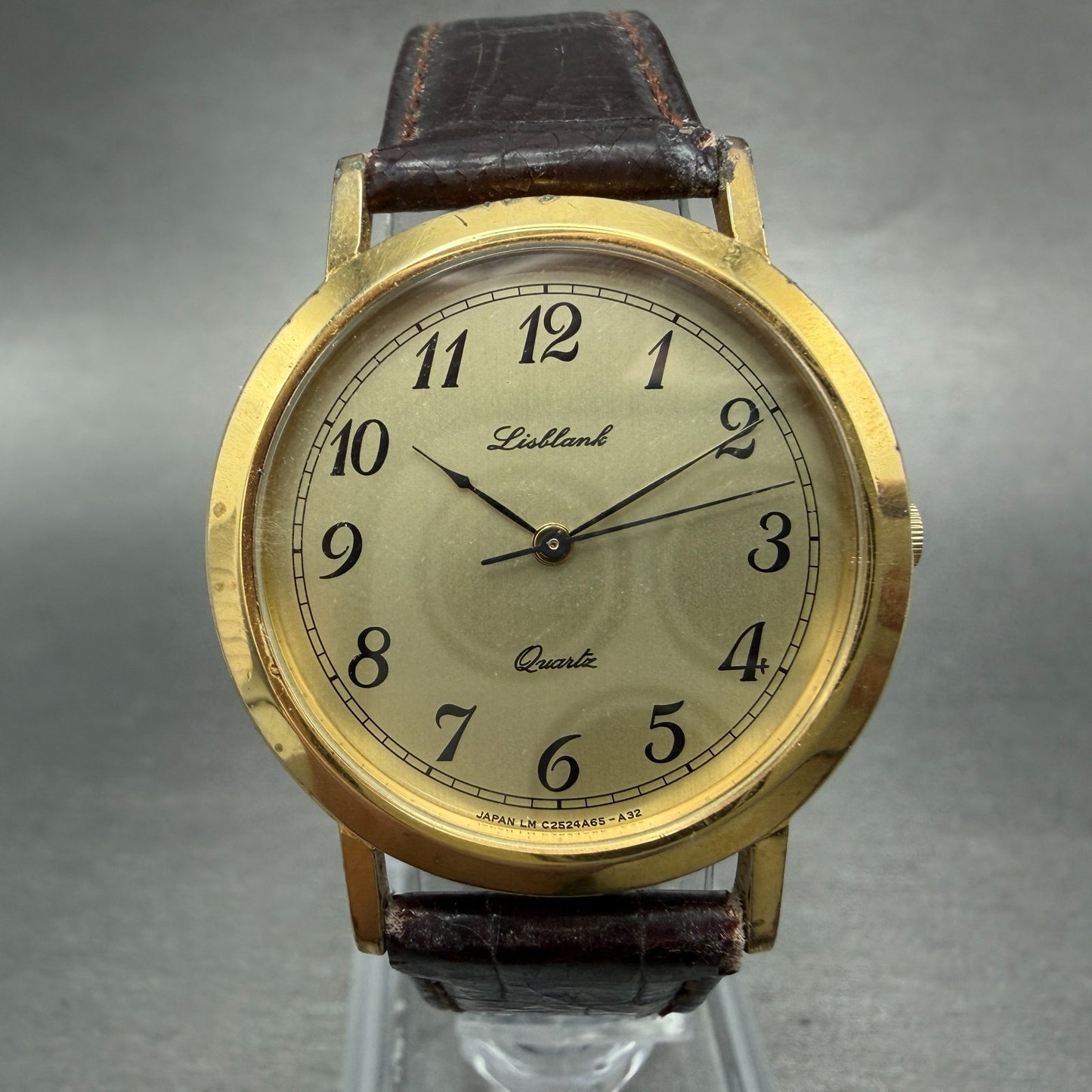 Orient Lisblank Watch Women 31m Gold Dial Gold Tone Round Leather New Battery0