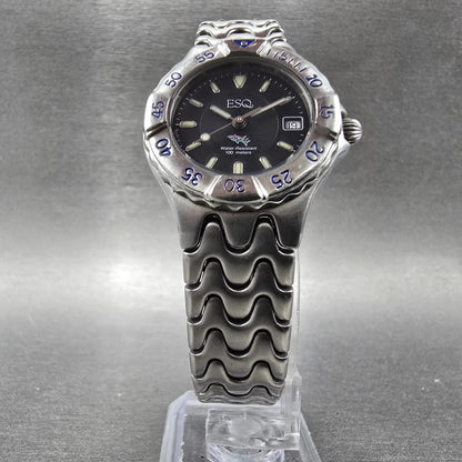 ESQ Freedom Eagle Dive Watch Women 29mm Black Dial Steel Date 100224 New Battery5
