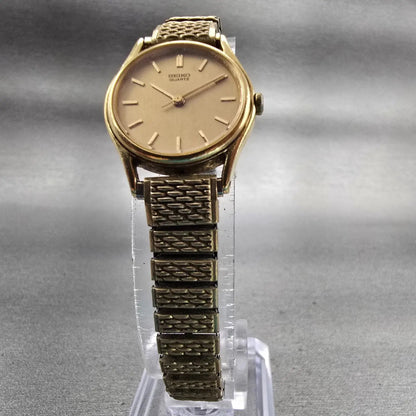 Seiko Watch Women 20mm Gold Dial Gold Tone Round 2C21-0029 New Battery Vintage5