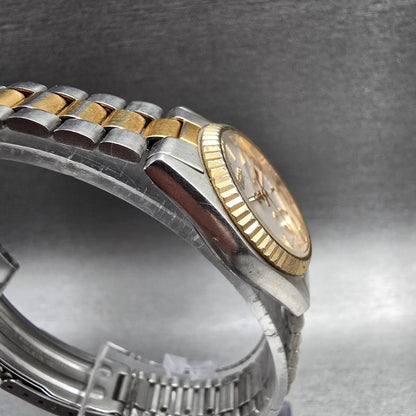 Seiko SQ Watch Women 23mm Silver Dial Two Tone Daydate Round 3Y03-0169 NewBat JP3