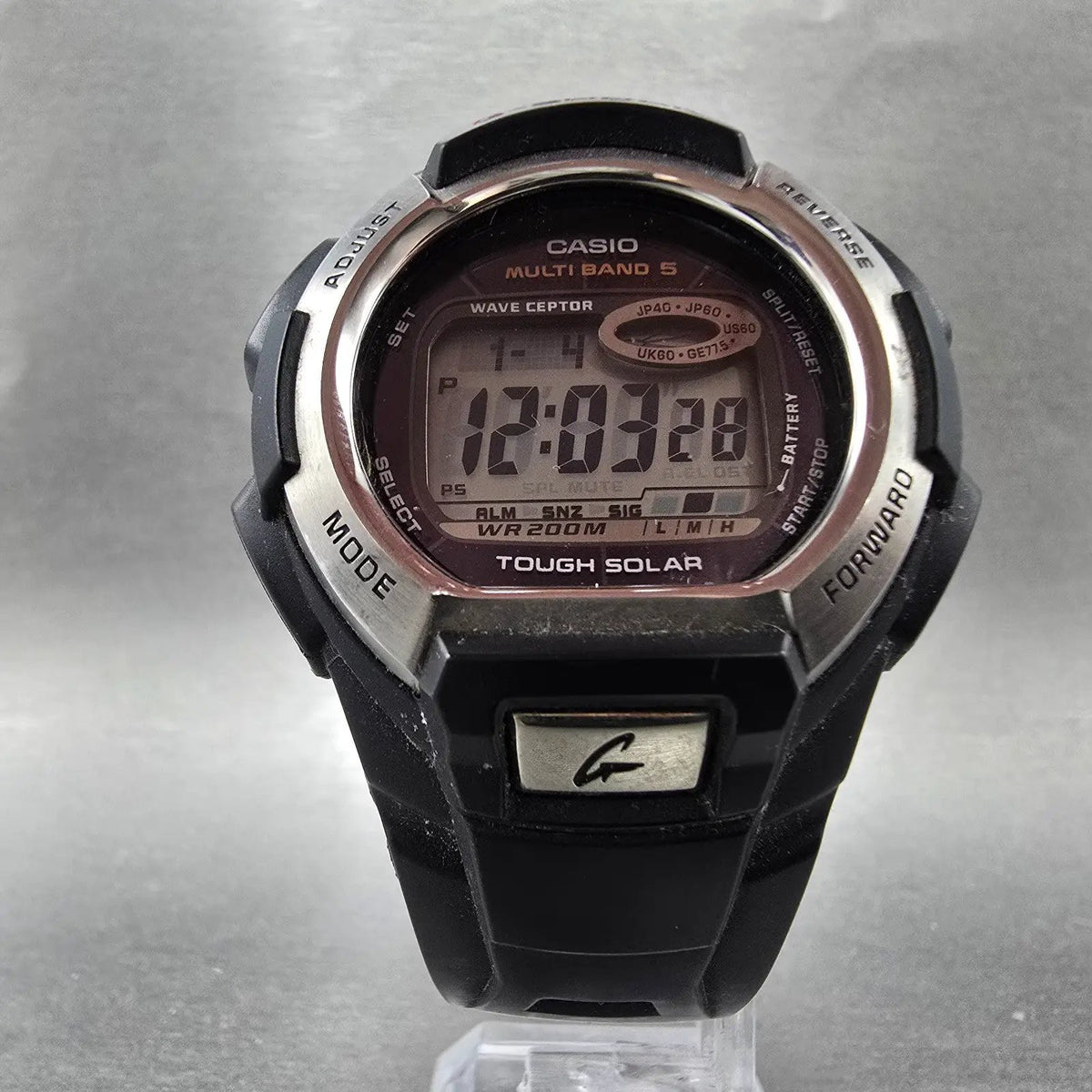 Casio G-Shock GW-800 Watch Men 42mm Digital Black Silver Alarm Chrono Solar5
