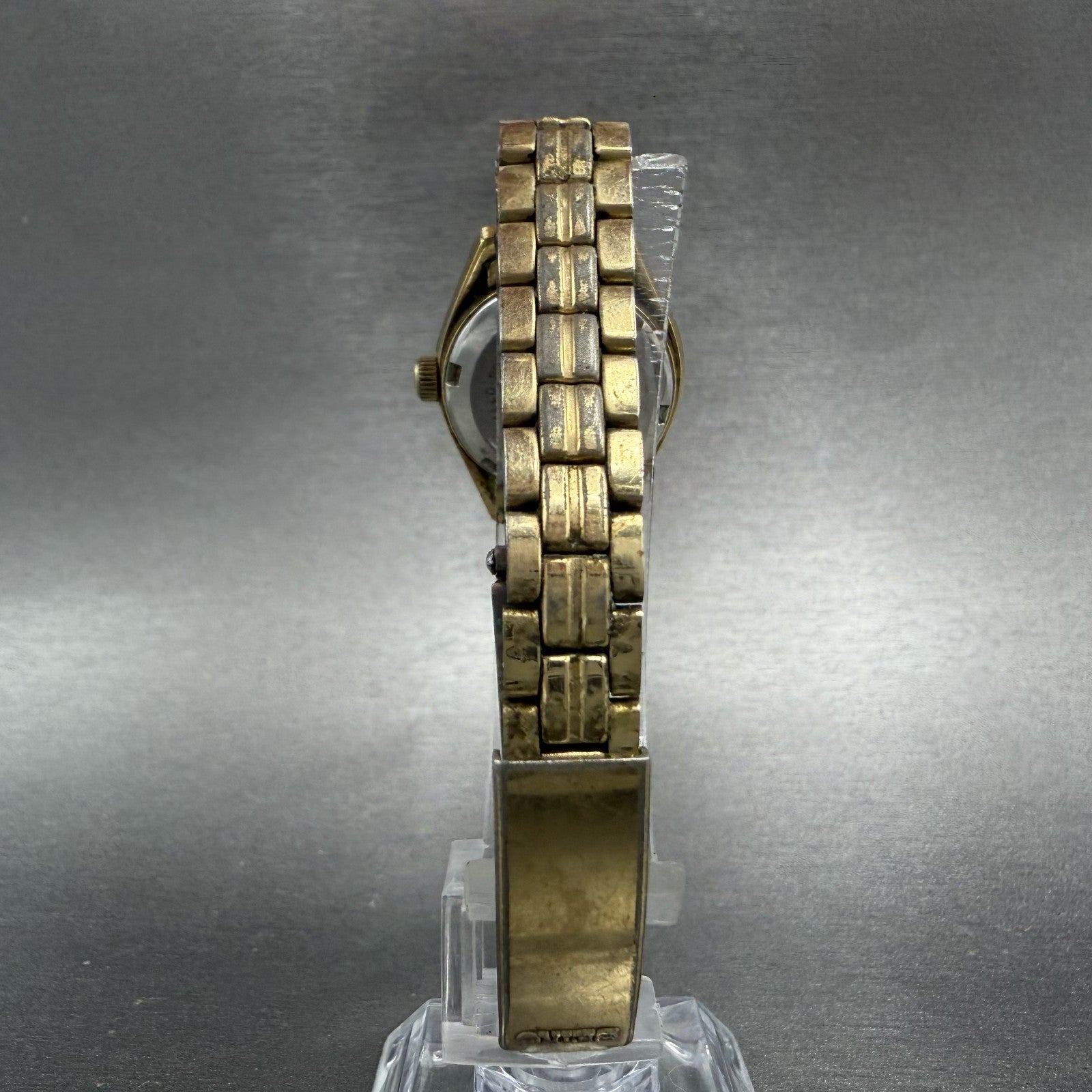 Seiko Automatic Watch Women 24mm Champagne Dial Gold Tone Daydate 2206-0111 Runs7