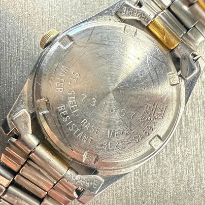 Seiko SQ Watch Women 24mm Silver Dial Two Tone Daydate Round 3E23-0A69 New Batt10