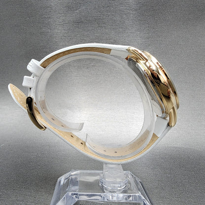 Citizen EcoDrive Watch Women 38mm Silver Dial Rose Gold Tone Daydate Round Runs10