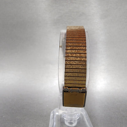 Seiko Watch Women 19mm Champagne Dial Gold Tone Rectangle 8y215000 New Battery7