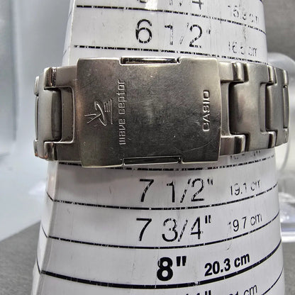 Casio Wave Ceptor Watch Men 42mm Blue Dial Analog Digital Titanium WVA-400 Runs10