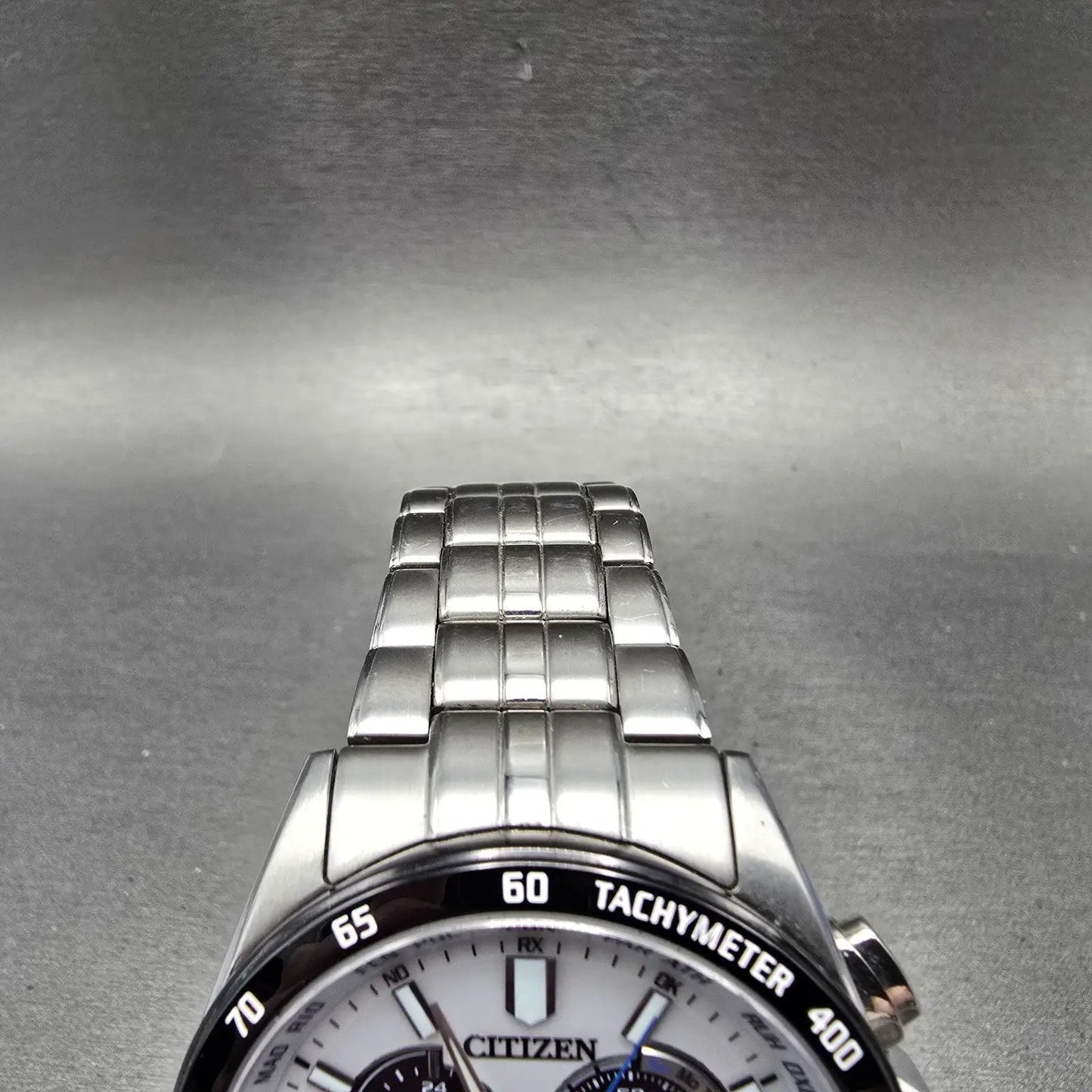 Citizen Eco-Drive Chronograph Watch Men 43mm White Dial Steel Perpetual Calendar4
