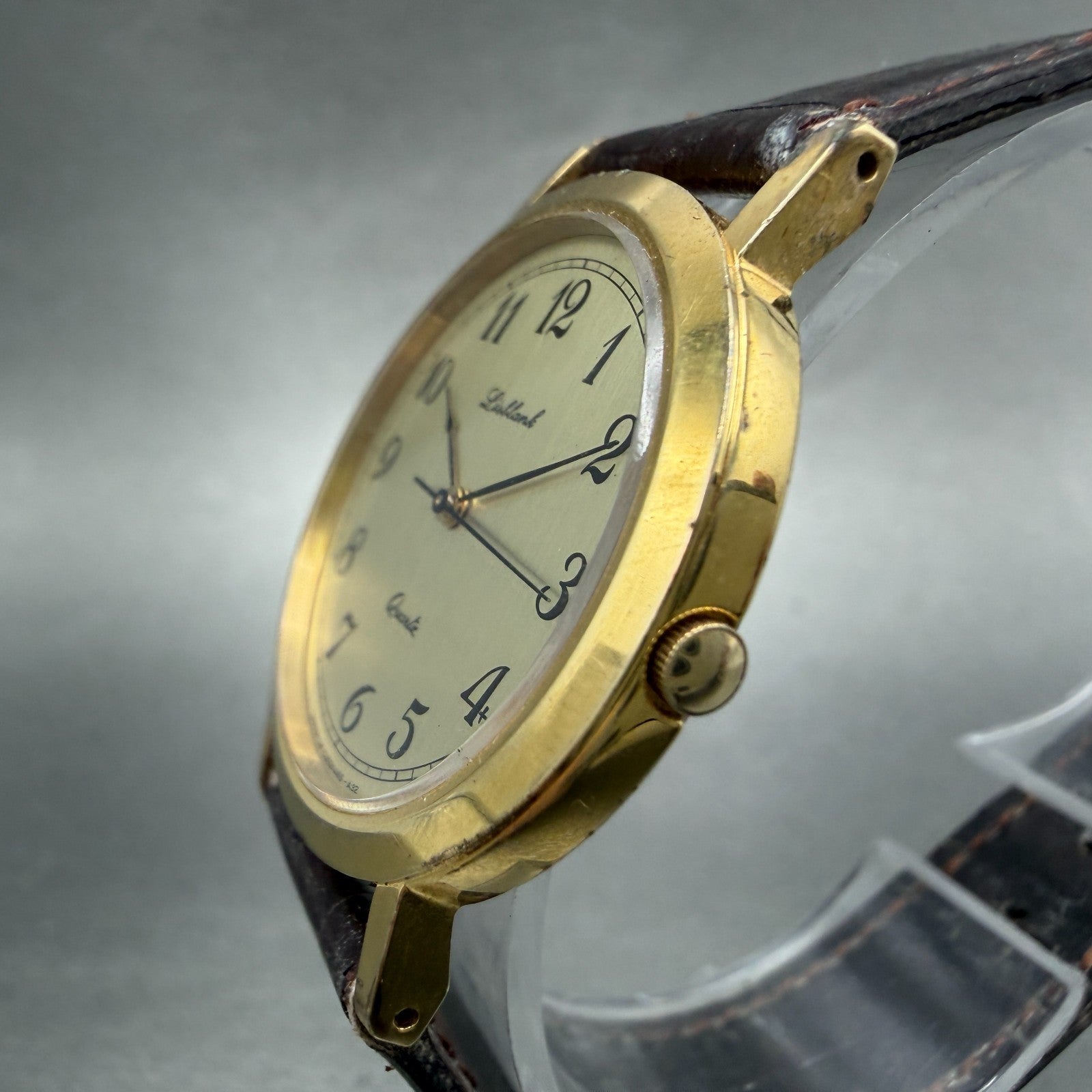 Orient Lisblank Watch Women 31m Gold Dial Gold Tone Round Leather New Battery2