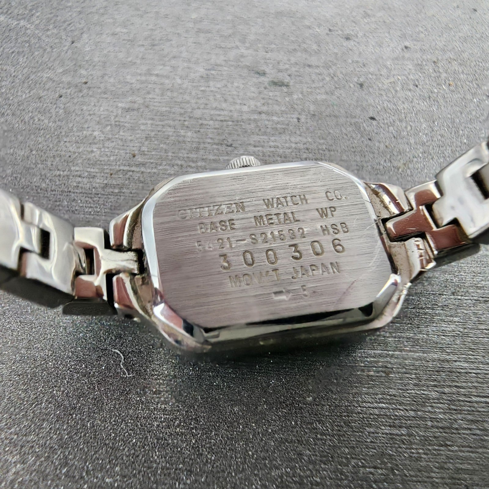 Citizen CQ Watch Women 13mm Silver Dial Silver Tone Rectangle New Battery VTG9