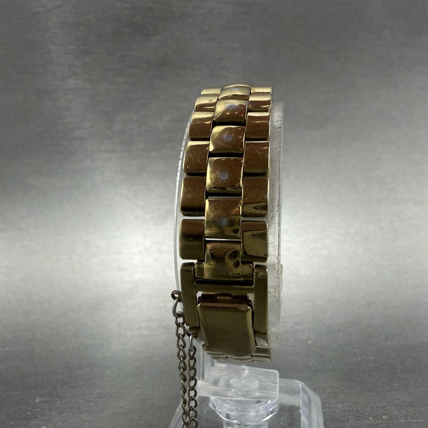 Seiko Tank Watch Women 15mm Champagne Dial Gold Tone Rectangle 1F20-5D99 New Bat7