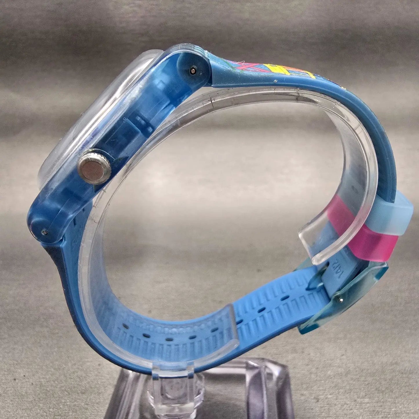 Swatch MIAMI VIBES Watch Women  Blue Dial Blue Case Round SUOZ230 New Battery6