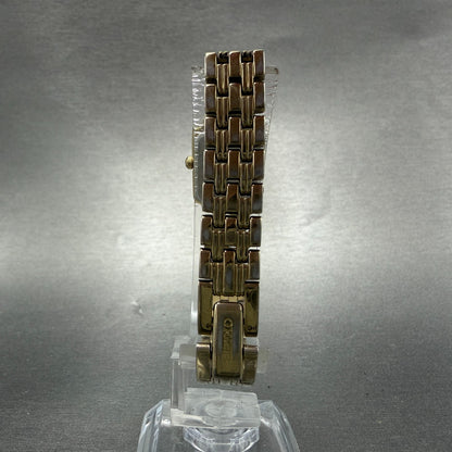 Seiko Tank Watch Women 16mm White Dial Gold Tone 1N01-0FH0 New Battery ZYGF67