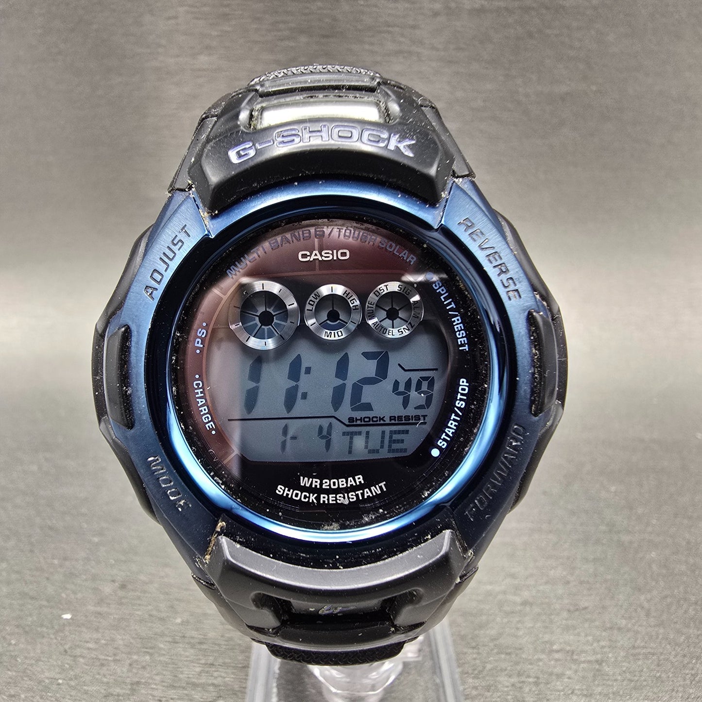 Casio G-Shock GW-M500F Watch Men 47mm Blue Black Alarm Chronograph Works Solar0