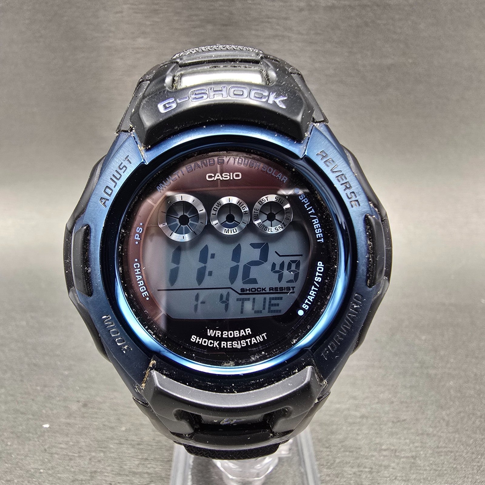 Casio G-Shock GW-M500F Watch Men 47mm Blue Black Alarm Chronograph Works Solar0