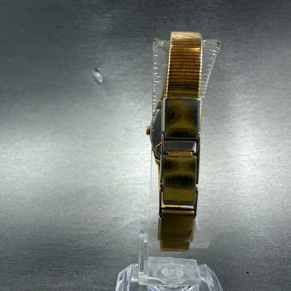 Seiko Watch Women 17mm Silver Dial Gold Tone Hexagon 2C20-5790 New Battery Jh77