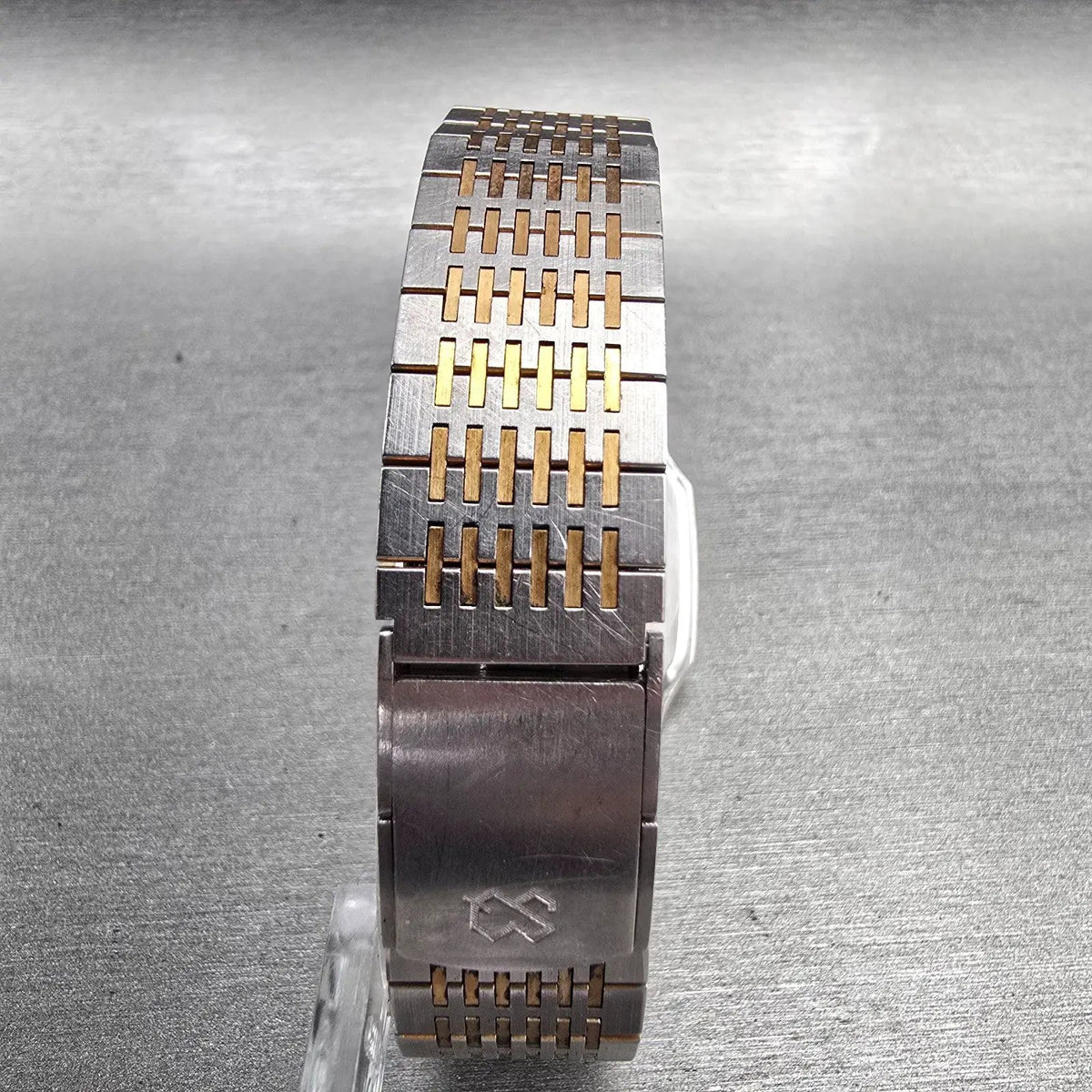 Seiko Watch Men 31mm Silver Dial Two Tone Rectangle 6030-5080 New Battery7