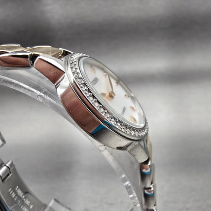 Citizen Watch Women 24mm MOP Dial Silver Tone Gemmed Round 9627-S121558 New Batt3