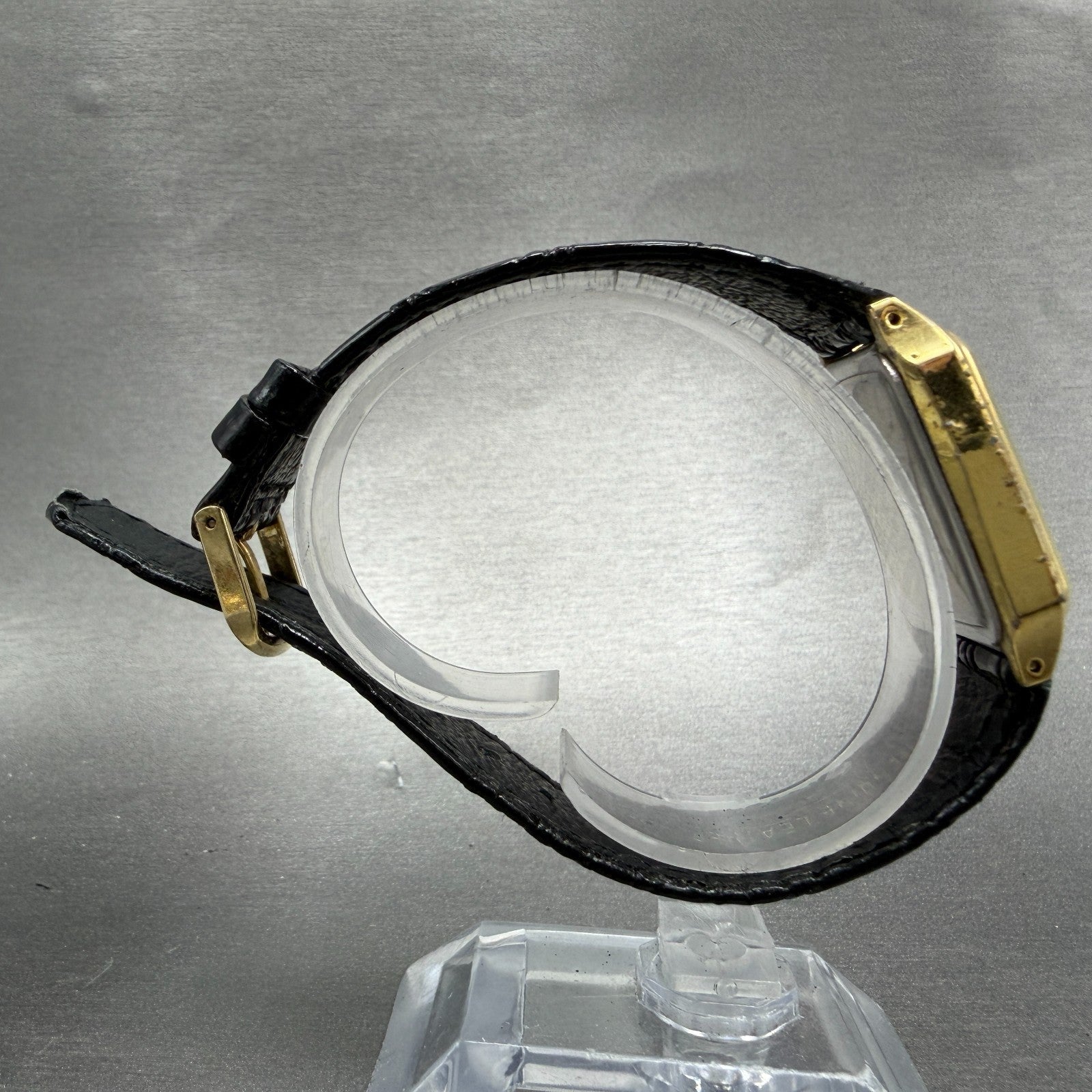 Citizen Q&Q tank Voken Watch Unisex 26mm Gray Dial Gold Tone Rectangle New Batt8