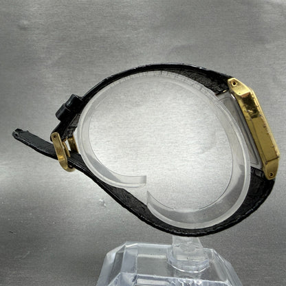 Citizen Q&Q tank Voken Watch Unisex 26mm Gray Dial Gold Tone Rectangle New Batt8