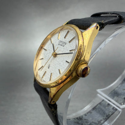 Citizen Watch Women 24mm White Dial Gold Tone Round 4-751159 New Battery VTG2