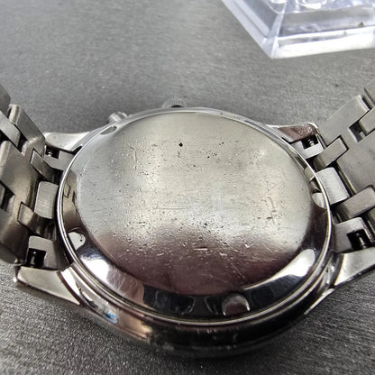 Citizen Eco-Drive Watch Men 38mm White Dial Steel Atomic Date H415 Round PARTS11