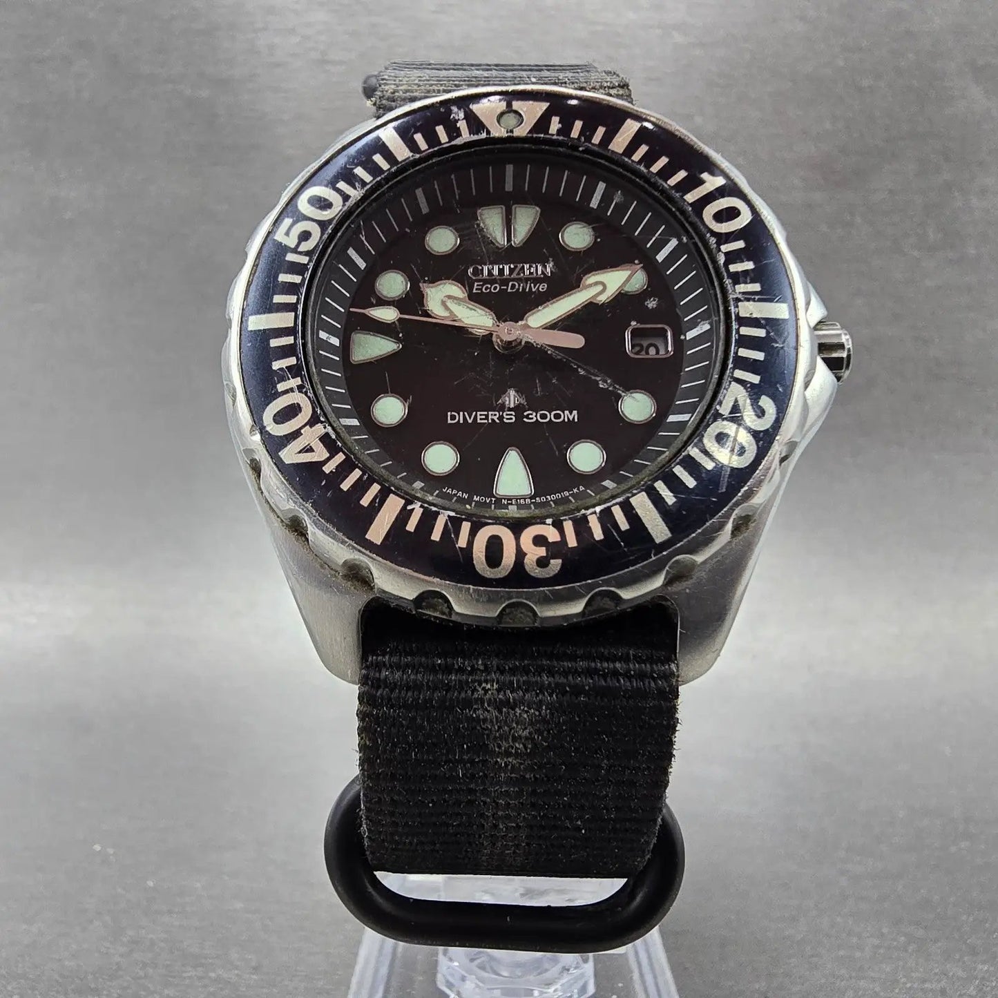 Citizen Eco-Drive Dive Watch Men 41mm Black Dial Steel Date E168-S016525 works5