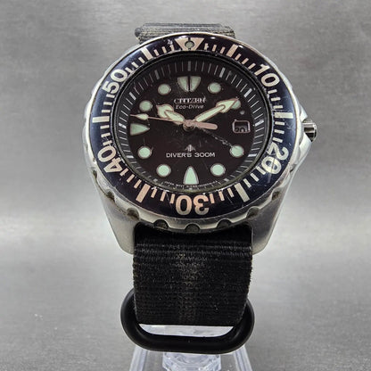 Citizen Eco-Drive Dive Watch Men 41mm Black Dial Steel Date E168-S016525 works5