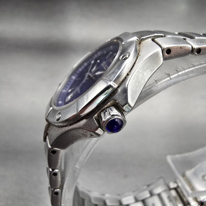 Seiko Watch Women 26mm Blue Dial Silver Tone Date Round 7N82-0BE0 New Battery1