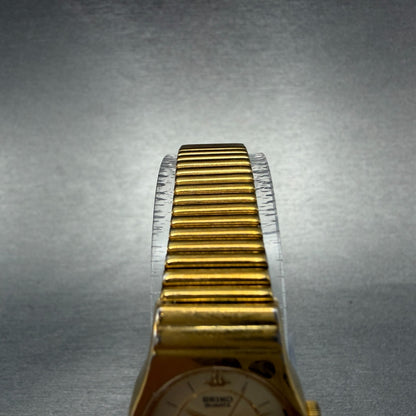 Seiko Watch Women 18mm Champagne Dial Gold Tone Round 2Y01-0140 New Battery4