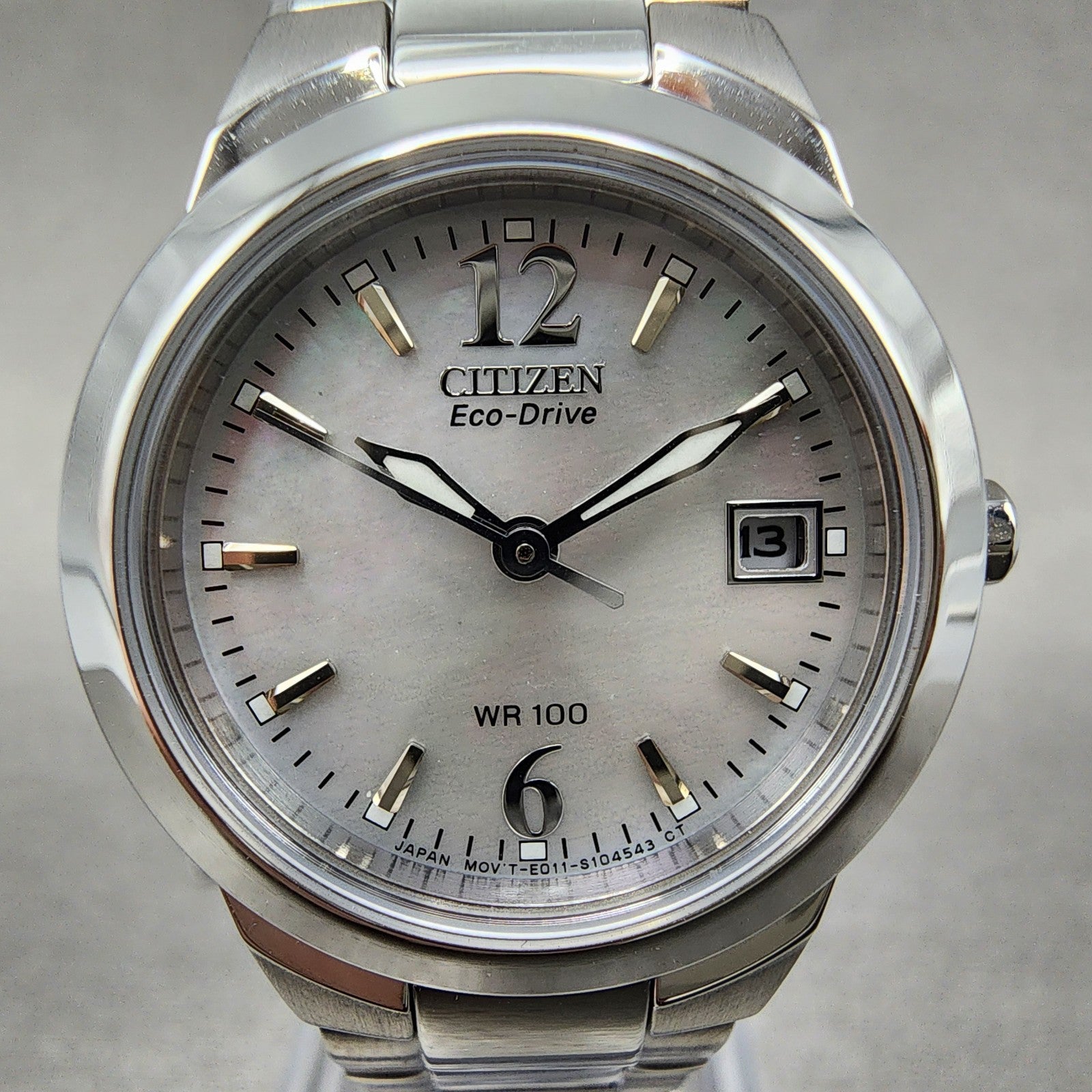 Citizen EcoDrive Chandler Watch Women 26mm MOP Dial Steel Date Round Works1