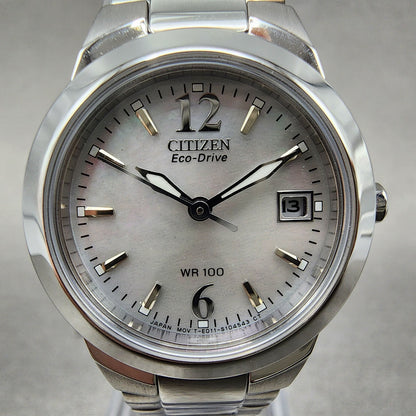 Citizen EcoDrive Chandler Watch Women 26mm MOP Dial Steel Date Round Works1