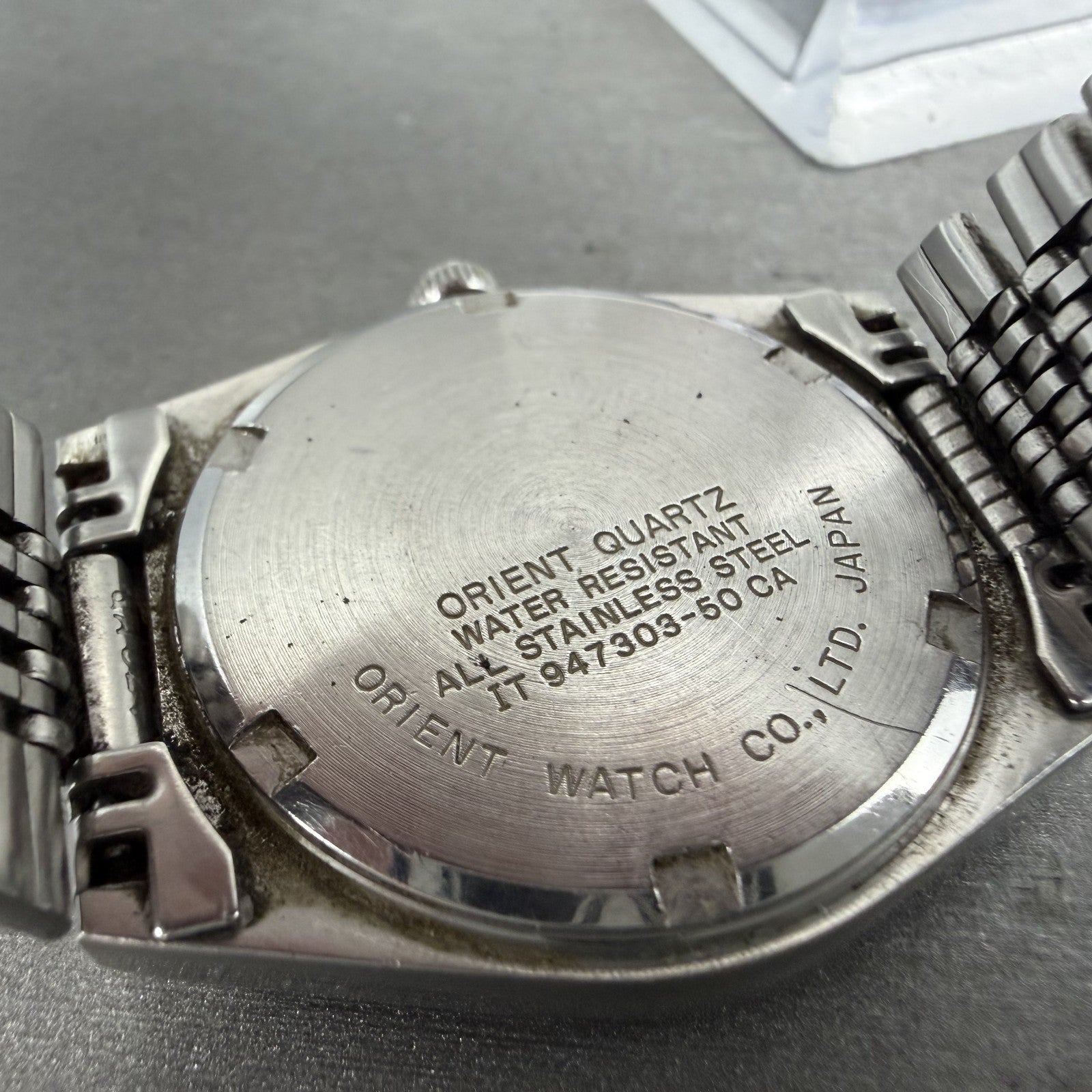 Orient Swimmer Watch Men 32mm Silver Dial Silver Tone Date Round New Battery9