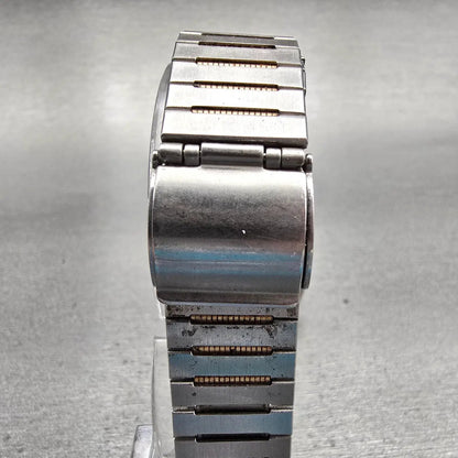 Seiko Watch Men 33mm Silver Dial Two Tone Date Round 6432-7019 New Battery VTG7