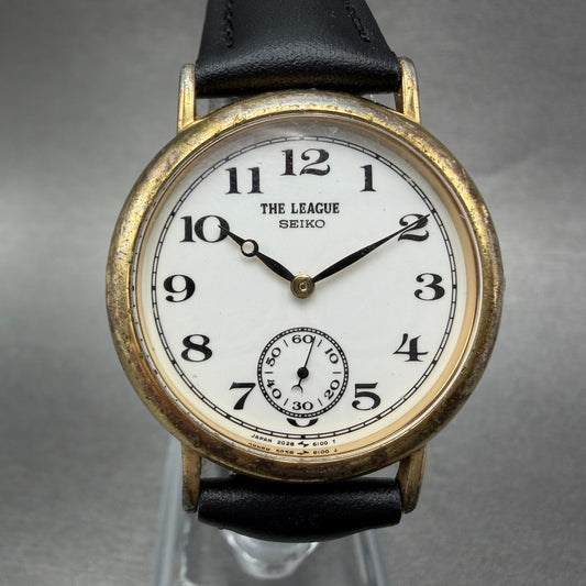 Seiko The League Watch Unisex 31mm White Dial Gold Tone 2G28-6080 New Battery0