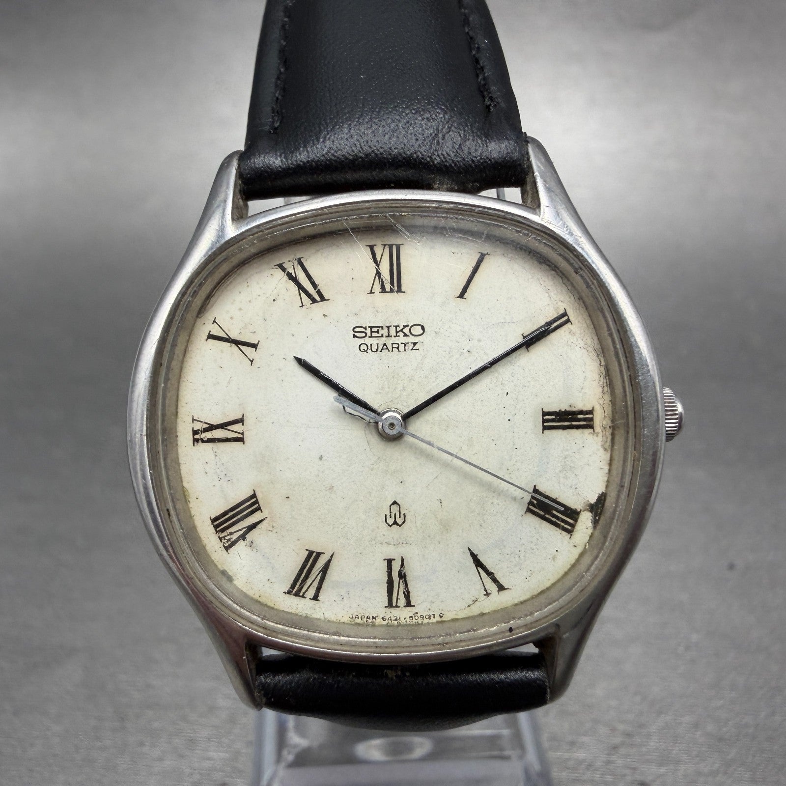 Seiko Watch Men 33mm White Dial Silver Tone Round 6431-5040 New Battery Vintage0
