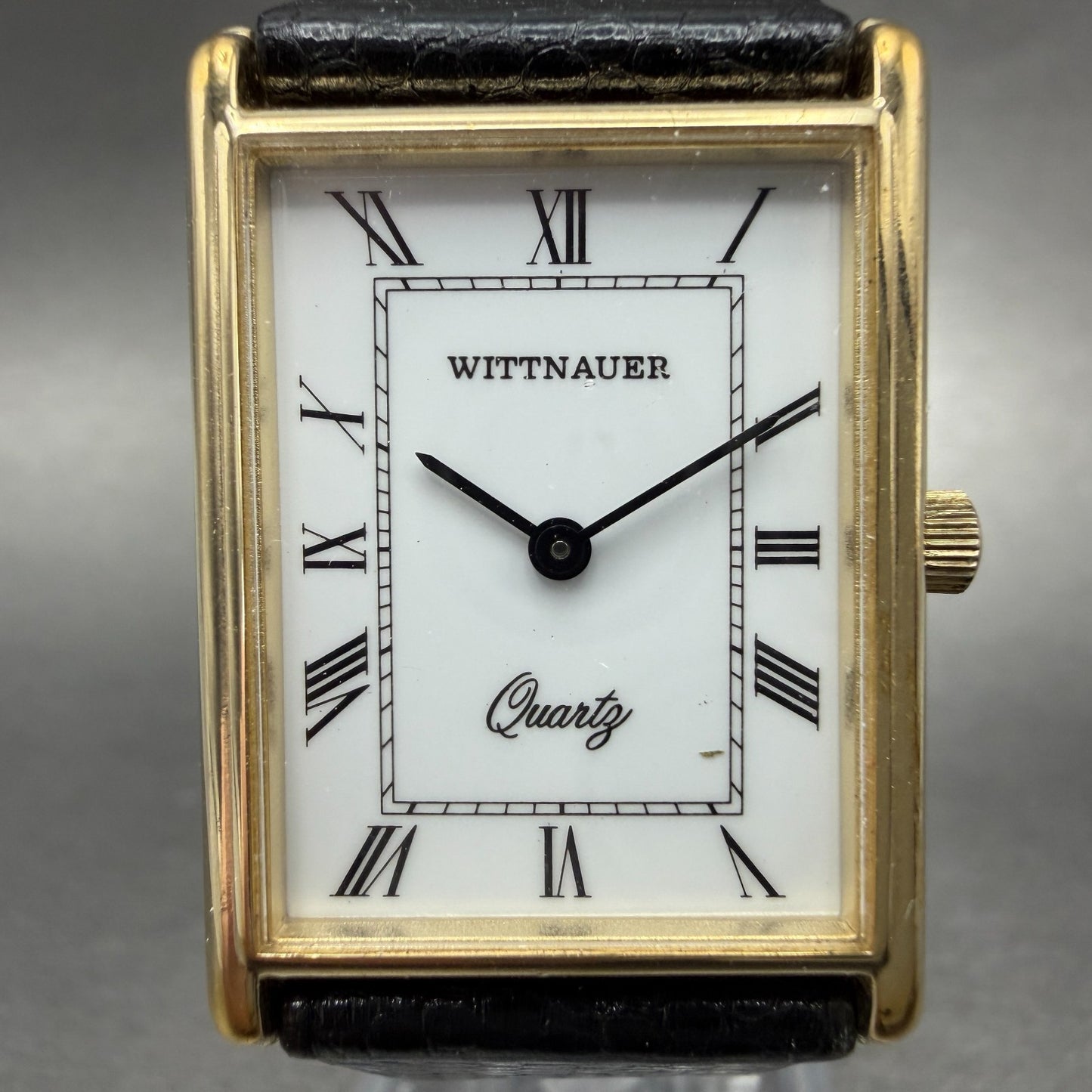 Wittnauer Tank Watch Men 24mm White Dial Gold Tone Rectangle Vintage PARTS2