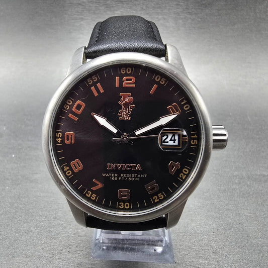 Invicta I Force Watch Men 44mm Black Dial Steel Date Round 12975 New Battery0