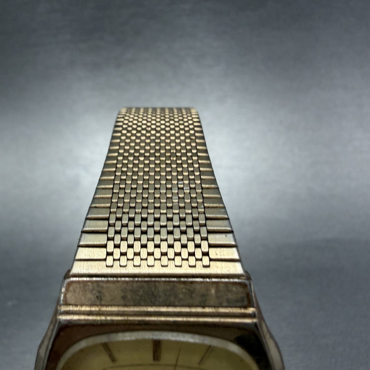 Citizen CQ Tank Watch Men 30mm Champagne Dial Gold Tone Rectangle New Batt VTG4