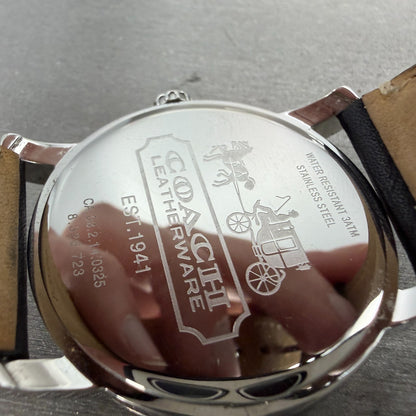 Coach Watch Men 38mm White Dial Steel Date Round CA.03.2.14.0325 PARTS10