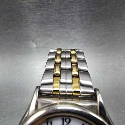 Citizen Eco-Drive Watch Men 35mm White Dial Two Tone Date Round 7821-L16975 Runs4